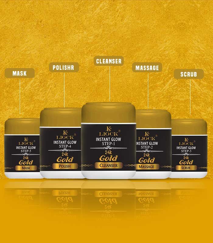 gold-facial-step-all Liock 24k Gold Facial kit (5 Steps) Set. - Image 1